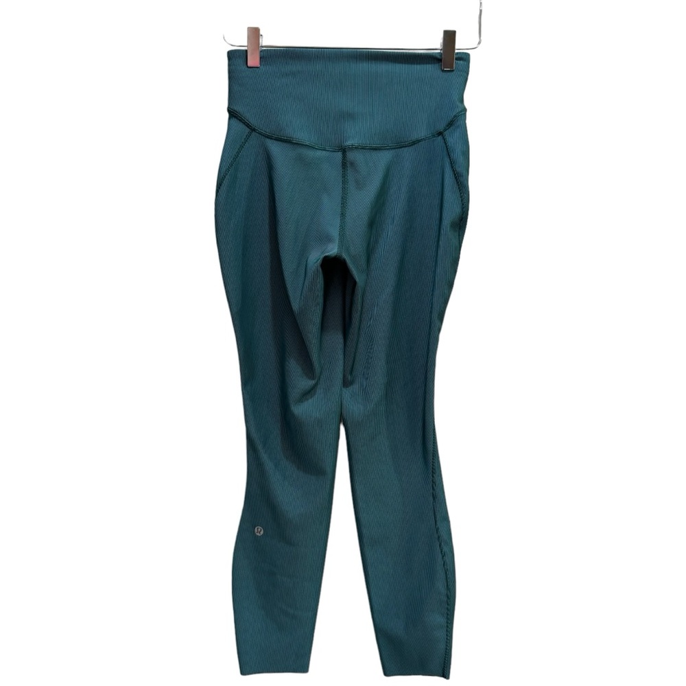 Lululemon Base Pace High-Rise Tight 25" Two-Tone Ribbed Green Jasper/Blue - Picture 5 of 7